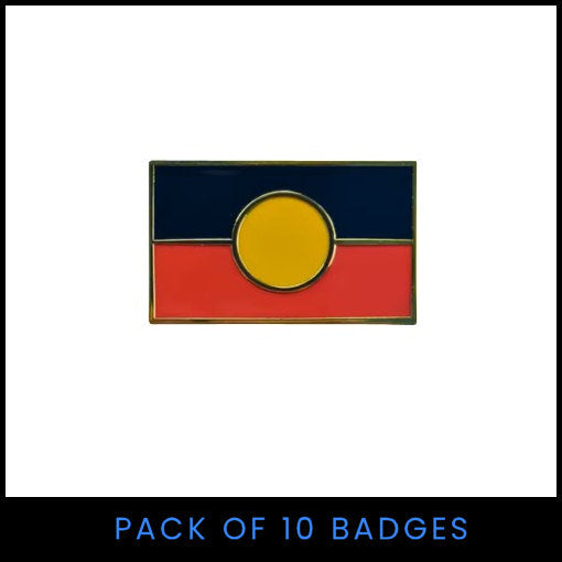 Aboriginal Flag Badge (Rectangular) - Pack of 10