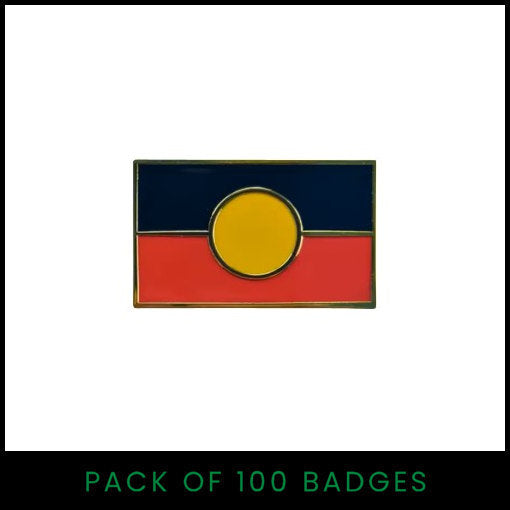 Aboriginal Flag Badge (Rectangular) - Pack of 100