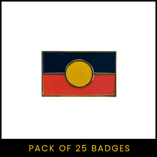 Aboriginal Flag Badge (Rectangular) - Pack of 25