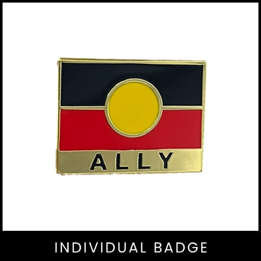 Aboriginal Flag ALLY Badge (Rectangular)