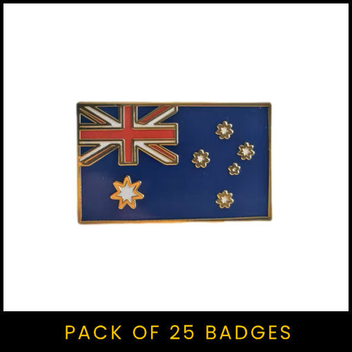 Australian Flag Badge (Rectangular) - Pack of 25