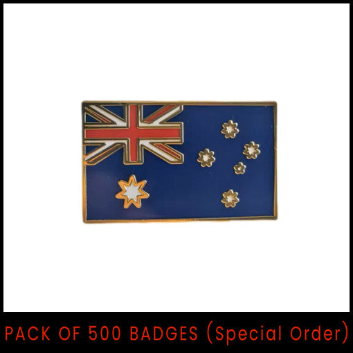 Australian Flag Badge (Rectangular) - Pack of 500 (Pre-Order)