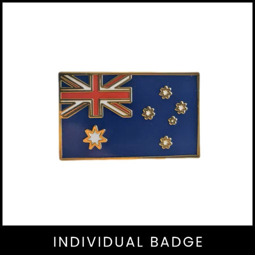 Australian Flag Badge (Rectangular) - Single Badge for Retail Sale